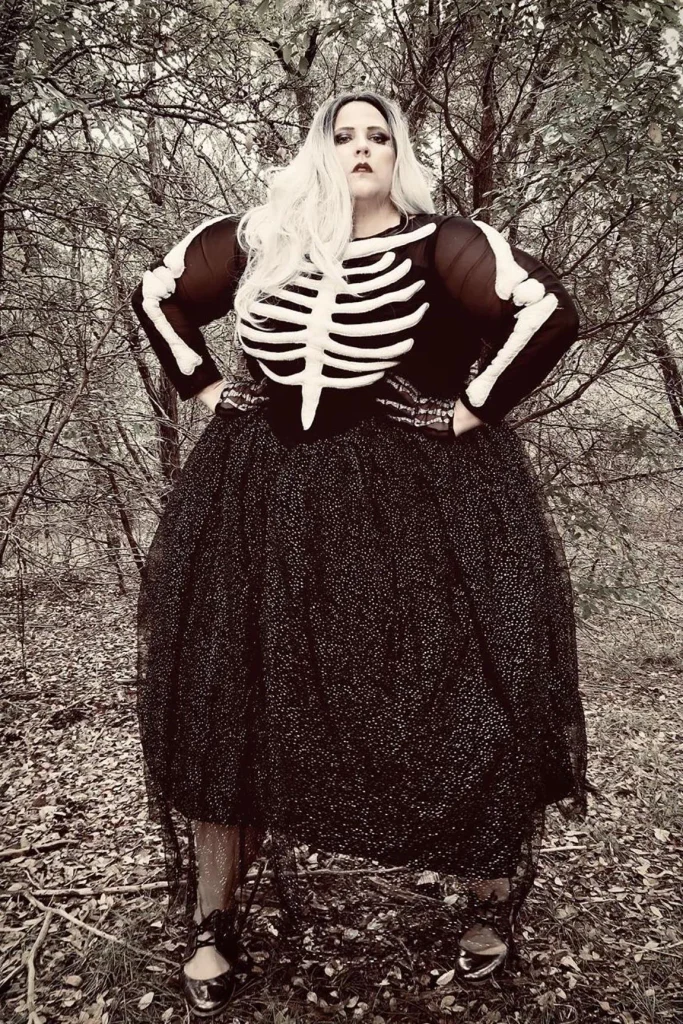 Black Skeleton Top with Sparkly Tulle Skirt