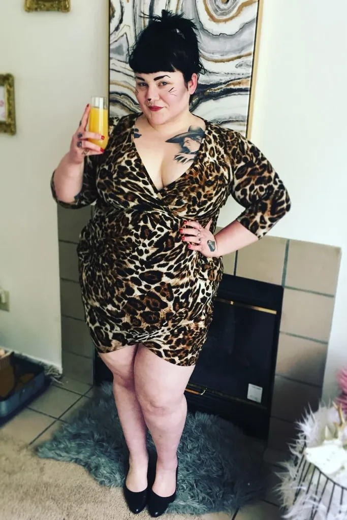 Leopard Print Wrap Mini Dress with Black Heels